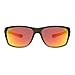 Panama Jack Men's Polarized Orange Mirror Wrap Sunglasses, Dark Gray Crystal, 64