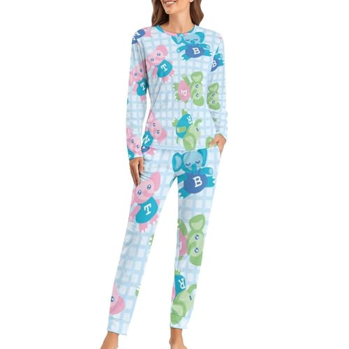 Pyjama femme avec t-shirt manches longues Eléphant Rose pour vos soirées cocooning