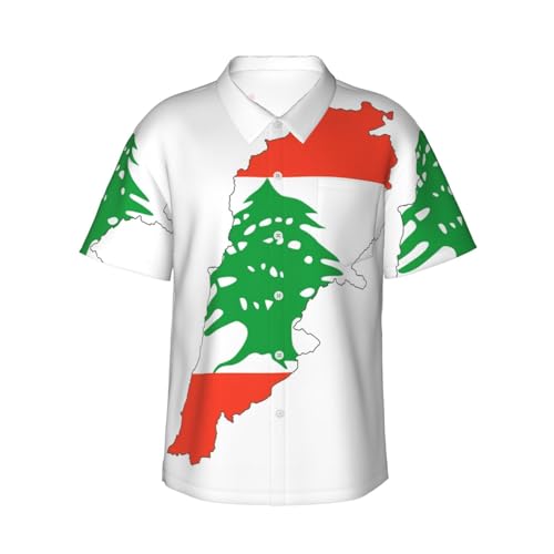 Chemise hawaïenne homme drapeau Liban short de plage assorti ensemble été décontracté