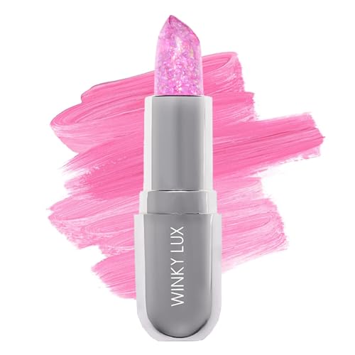 Winky Lux Lavender Glitter Confetti Balm - Hydrating ph Lip Balm, Natural Pink Tint with pH Color...