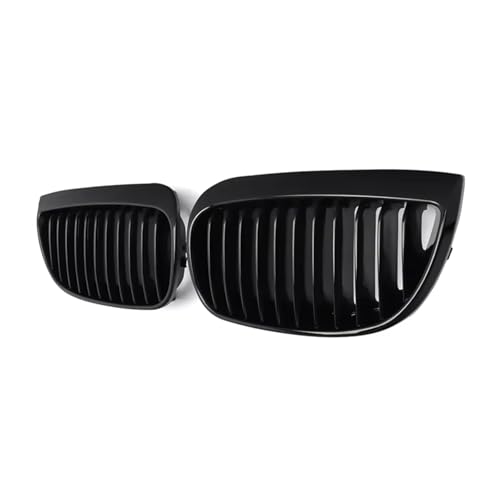 Grille de calandre avant compatible BMW E87 Série 1 paire de haricots noirs finition vernie gloss