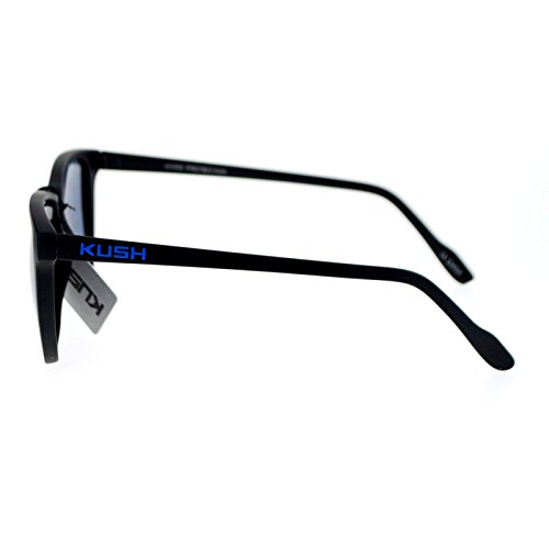 Kush Marijuana Mens Thin Matte Plastic Oversize Rectangular Sunglasses Blue4