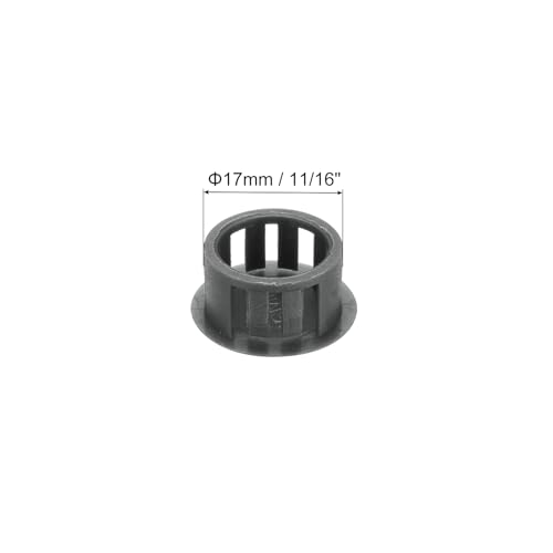 Image of MECCANIXITY 64PCS 17mm(11 /16 inch) Dark Grey Plastic Hole Plugs, Flush Type Panel Hole Plugs Insert End Caps for Locking Hole Tubes Furniture Cabinet