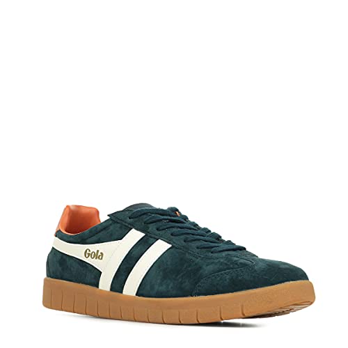 Image of Gola Men's Hurricane Suede Navy /Off-White /Moody Orange /Gum 9 M