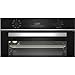 Beko BBCM13300X Einbau-Kompaktofen, multifunktionaler Backofen mit 8 Heizarten, SteamShine-Reinigung, Elektronikuhr, versenkbare Knebel, Vollglas-Innentür, Schwarz