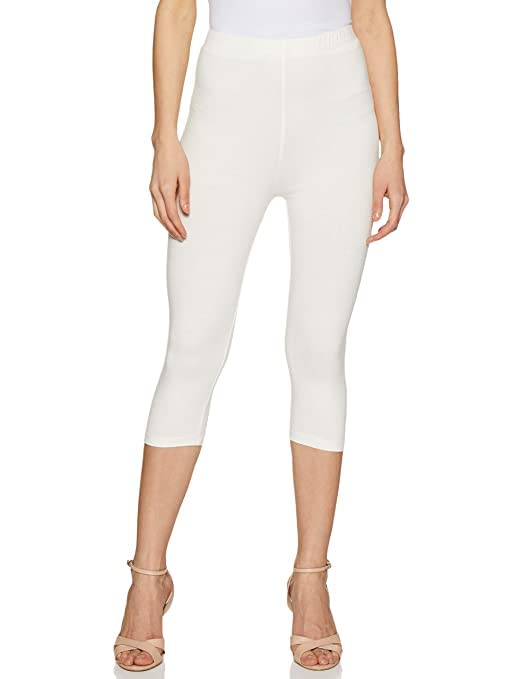 Women's Active Running Fit Workout Leggings 3/4 Length Capri (L, White)-image-38