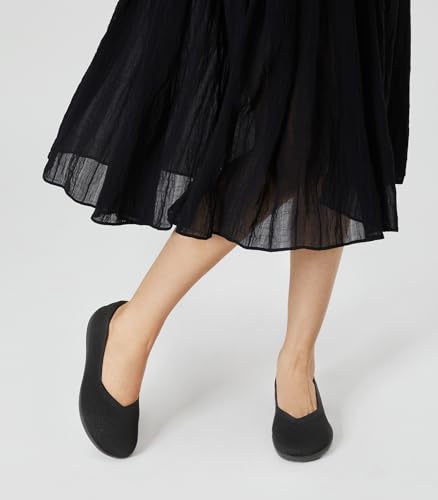 Arromic Wide Toe Box Flat Shoes Women Slip on Wide Width Flats Comfortable Ballet Flat Shoes Knit Dressy Washable Soft Walking Shoes4