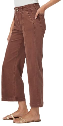 PAIGE Women's Brooklyn Crop Wide Waistband Double Button Jean2