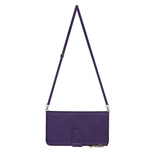 Cavor For Iphone 14 Plus Wallet Case For Women Men,Phone Case For Iphone 14 Plus Case With Strap And Stand,Iphone 14 Plus Case With Card Holder Leather Shockproof Magnetic Protective Cover,Purple #TOP7