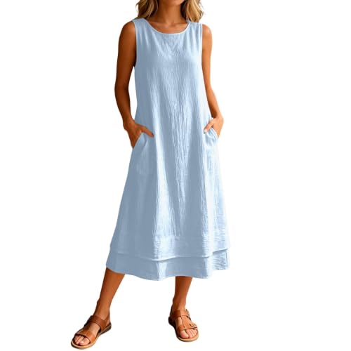 Robe d'été longue et élégante confectionnée dans un tissu fluide haut de gamme