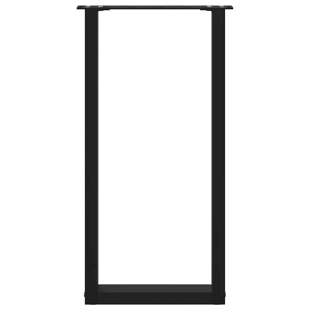 Genérico Patas para Consola en Forma de U (2 Unidades), Color Negro, 28 x (72-73) cm, Acero,Mobiliario,Accesorios para mesas,Patas para mesas-4013168