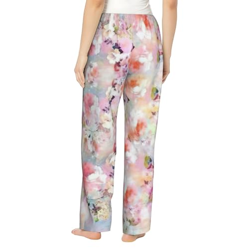 Pantalon de pyjama amples en maille douce à imprimé floral rose - 3