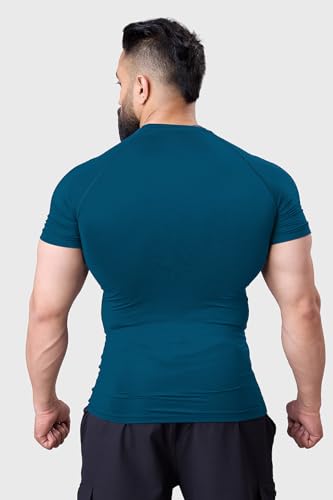Image of FUAARK Men's Half Sleeve Compression T-Shirt - Athletic Base Layer for Fitness