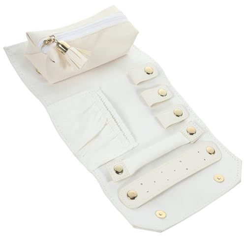 TOVINANNA Bolso Organizador Joyas Portátil Multifuncional Plegable para Viaje Rollo Joyero Compacto y Ligero para Collares Anillos y Pulseras