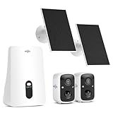 Hiseeu Security Cameras Wireless Outdoor, 2 Cam-Kit, Expandable to 10CH, No Monthly Fee, Solar-Powered, Home Security Cameras System with 2K Color Night Vision, Easy Setup, 2.4G & 5G WiFi
