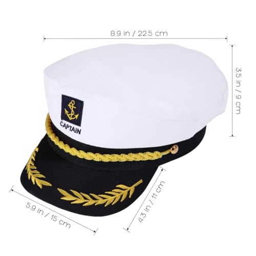 image for BESTOYARD Captain Yacht Hat Boating Cap, Adjustable Sailor Marine Admi