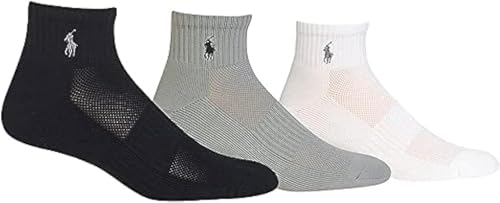 POLO RALPH LAUREN MEN’S 4 PACK LOW CUT ATHLETIC SOCKS, SZ 10-13