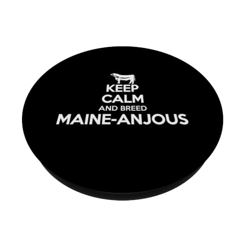 Keep Calm And Breed - Farmer Breeder Cow Maine Anjou PopSockets Swappable PopGrip, Black - Image 2