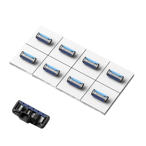 Colorlamb メンズカミソリ刃セット (4-16個) と互換性あり 5枚刃 マルテンサイト系ステンレススチール 詰め替えカートリッジ トリマー付き 手動シェーバー スムーズなシェービングと精密なグルーミング用(8PCS With Connector)