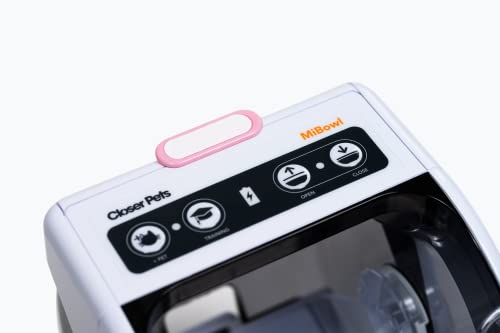 Closer Pets MiBowl Automatischer selektiver Mikrochip-Futterspender für Haustiere (CP500) – BPA und BHT freier Napf mit geschlossener Rückseite für kleine bis mittelgroße Katzen und kleine Hunde, Weiß