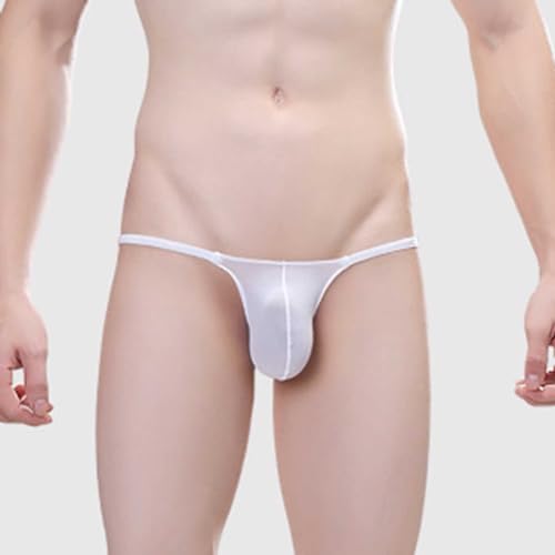 Men's Ice Silk Briefs, Sexy Strappy Underwear Soft Low Rise Panties Sheer Bulge Enhancing Pouch Underwears4