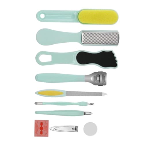 HAPINARY 10 Piezas conjunto de herramientas de pedicura tablas para frotar los pies rallador quita durezas cuidado de uñas herramientas de tratamiento de pies limas exfoliantes para pies