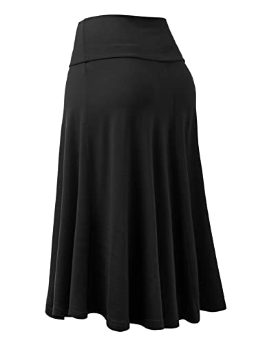 Image of FRAULEIN Women's Midi Skirt Wide High Waist Vintage A-Line Flared and Swingy Skirt