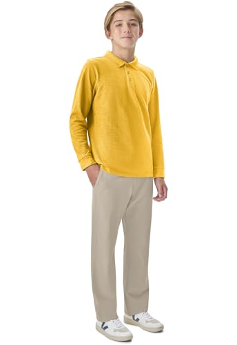 Image of Classroom School Uniforms Big Kid Long Sleeve Pique Polo CR835Y