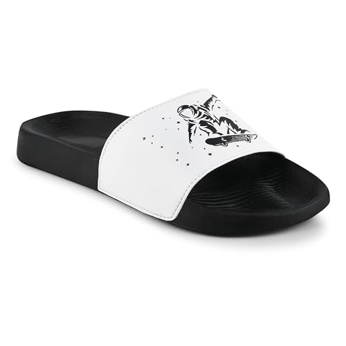PERY-PAO Slider Grey, Black, White Stylish Flip Flop & Slippers