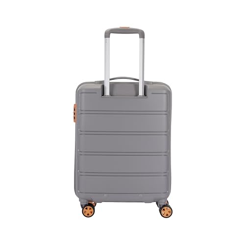 Image of Kamiliant American Tourister Small Harrier Zing 56 Cms Cabin (PP) Hard Sided 8 Wheels Spinner Luggage /Suitcase /Trolley Bag (Light Grey) (Double Wheel), Small