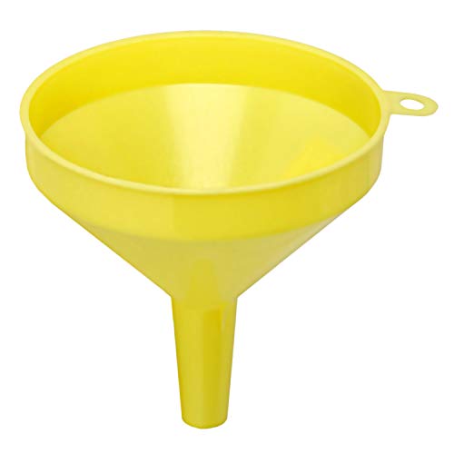 Restaurant Essentials Plastic 32 oz 6.13 inch yellow funnel, comes in each