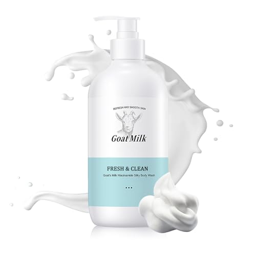 Goat Milk Body Wash Gentle Silk Soft Foaming Milk Bath Moisturizing Body Cleanser for All Skin