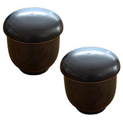 Tableware East Black CHAWAN-MUSHI 8.4 oz Cup East Original Product Made in Japan -Set of 2 -