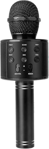 Wireless Bluetooth Karaoke Microphone Portable Handheld Mic Speaker 3-in-1 for All Smartphones Gifts Black