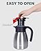 GiNT 34Oz Thermal Coffee Carafe, Insulated Stainless Steel Coffee Carafes for Keeping Hot/Double Walled Vacuum Coffee Carafe (Silver, 1L)