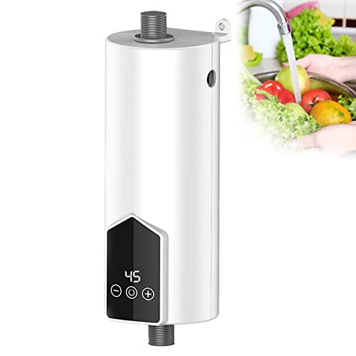BEESOM Instant Water Heater, 3.5KW/5.5KW Mini Tankless Water Heater with LCD Large Display for Bathroom KitchenOne-Button Operation,KitchenSet-5500W