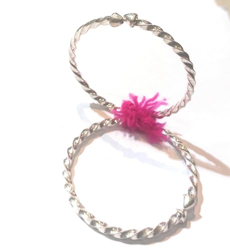 Image of Pure Silver Bangles for Baby Girl and Boy - Pack of 2 Silver Bracelet Pair for Kids age kid 0 to 2 years old.