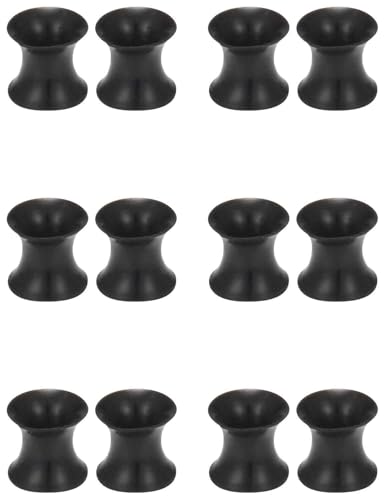 Kwoencxi 6G Black Silicone Gauges for Ears Soft Tunnels Plugs Earrings Rubber Gauges Tunnel Earring 6 Gauge Plastic Flexible Tunnel Plug Gauges Retainer Stretching Kit Piercing Jewelry Women Men 4mm