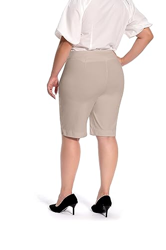 Jenna Rose Women's Pull-On Dress Shorts w/D-Ring – Work & Office Casual3