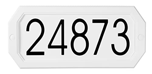 Address Plaque – 3’’ Peel & Stick House Number Included - Modern Sign - Rustproof - Made In Canada (White) #TOP15