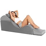 Avana Kami Convertible Chaise/Bed Bench for Yoga & Massage - 2-in-1 End of Bed Ottoman with Concealed Fold Out Yoga Lounge Chair, Microvelvet Grey