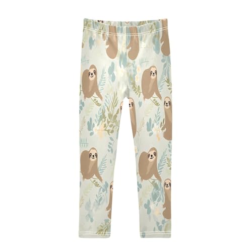Toddler Girls Leggings Printed Yoga Pants Leggings Cute Brown Sloth for Kids