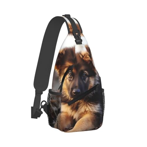 Mochila sling de cachorro pastor alemán negra miniatura 1