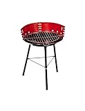 Barbacoa Redonda con 3 Patas Desmontable de Acero 36x36x52cm - Parrilla de Barbacoa de Carbón o Leña al Aire Libre, Camping y Picnic M1