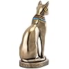 Top Collection 8 H Egyptian Cat Goddess Bastet Figurine. Authentic Replica to Honor Your Beloved Feline. Bronze Powder Mixed with Resin - Bronze Finish with Color Accents.