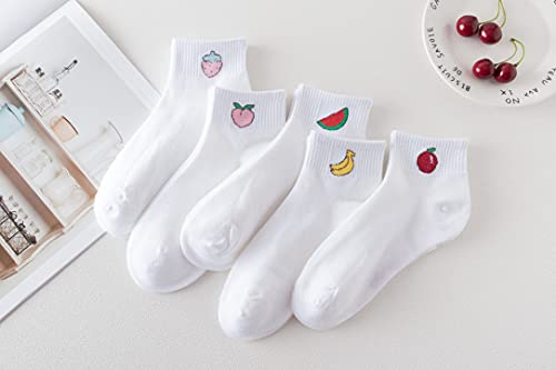 Joylife Ihauiue Fruit Embroidered Ankle Socks Cute Low Cut Socks For Women, Ladies, Girls, 10 Pack #TOP5