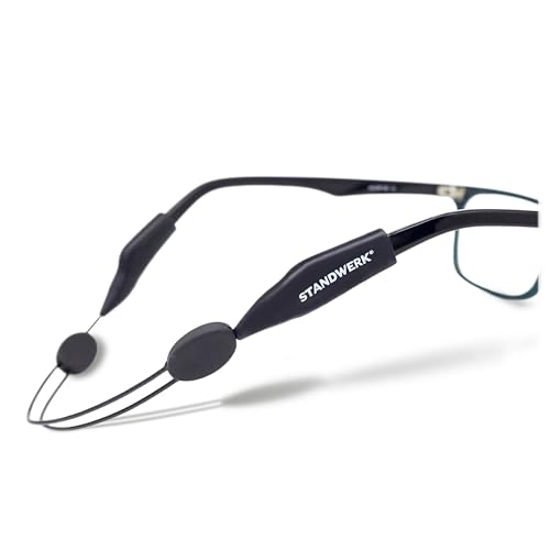 STANDWERK® Correa para gafas – Correa de gafas deportiva extremadamente fiable para mujeres, niños, hombres – Soporte de gafas adecuado para deportes y ocio – Resistente al agua, flexible