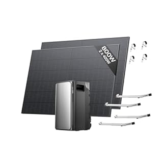 ECOFLOW kit fotovoltaico con batteria (800W,1,92kWh),STREAM Pro 1,92kWh,2*400W panelli solari FV&2*Staffe-Balcone con ringhiera e contatore intelligente,ingresso solare 2300W(3MPPT),2 porte CA 2300W