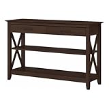Bush Furniture Key West Console Table with Drawers and Shelves in Bing Cherry