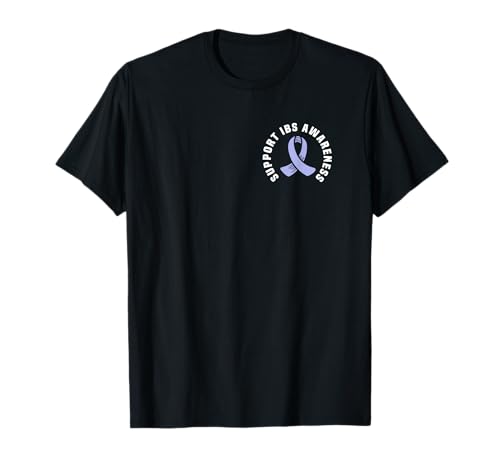 Support IBS Awareness Pervenche Ribbon Pocket Design T-Shirt